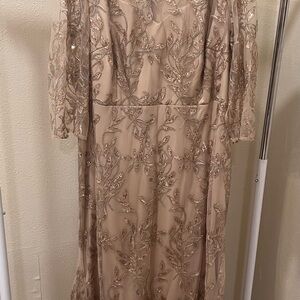 Elegant Beige Embroidered Dress